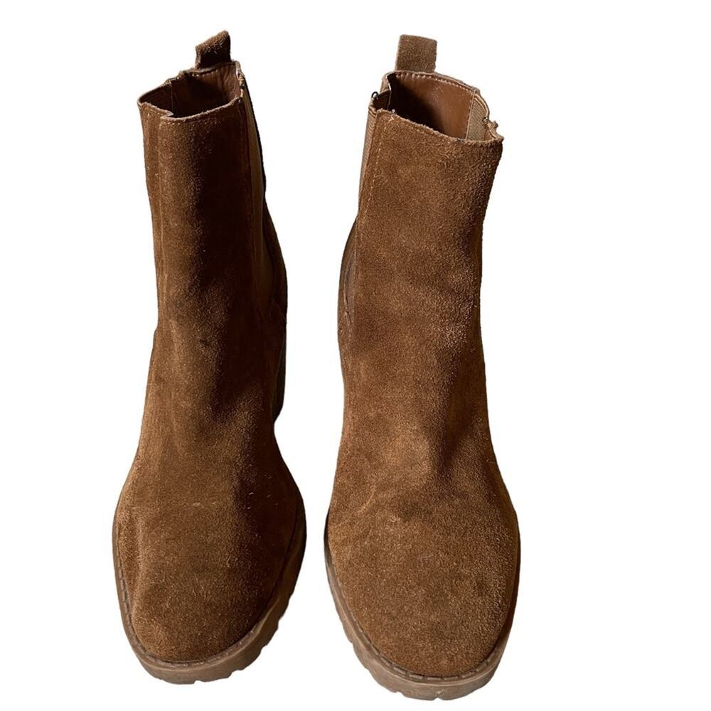 Steve Madden Suede Leather Ankle Boots Brown Size - Picture 2 of 5